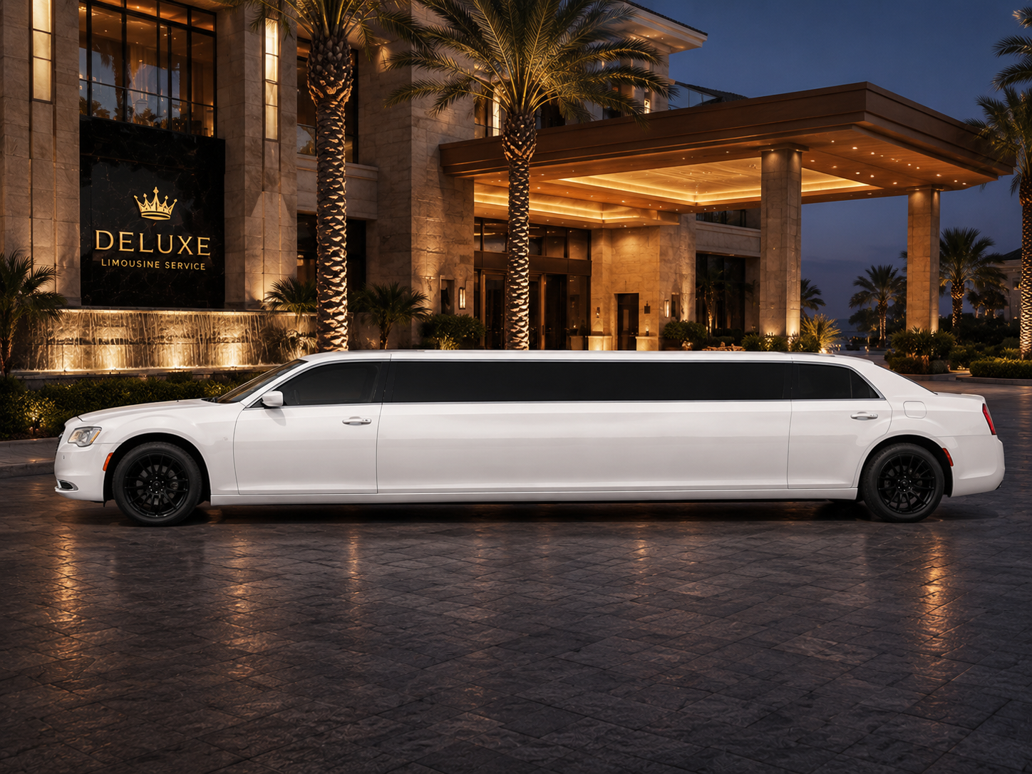 White Chrysler 300 Stretch