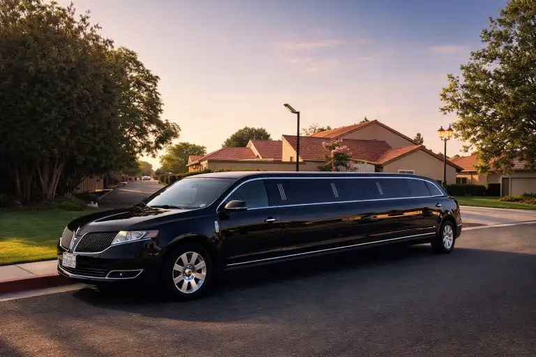 Black stretch limousine