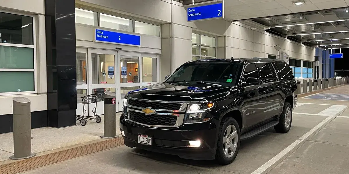 LAX to Disneyland limo service: a black executive SUV ready for the chauffeured drive to Anaheim